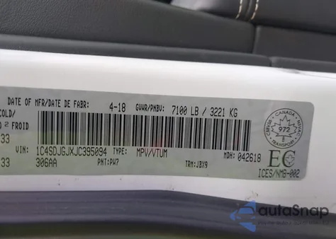 2018 Dodge Durango Srt z USA, uszkodzony, nr VIN 1C4SDJGJXJC395094